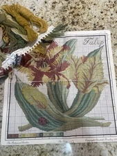 Vintage Used 1992 Elizabeth Bradley Needlepoint Chart,wool Color Chart And Wool