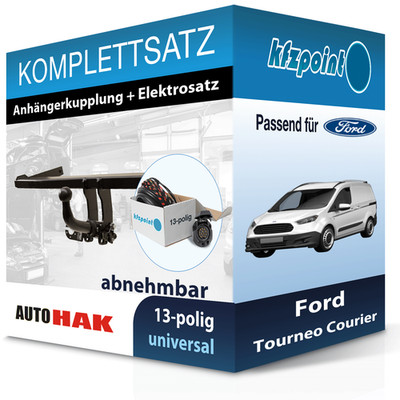 AUTO HAK Anhängekupplung abnehmbar und E-Satz für Ford Tourneo Courier 14-23 neu