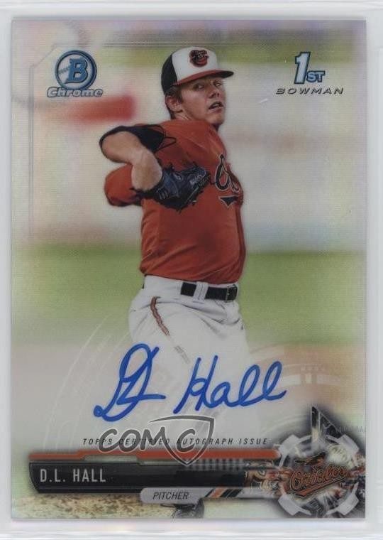 2017 Bowman Draft Chrome Pick Refractor 40/499 DL Hall #CDA-DH Auto 06z2
