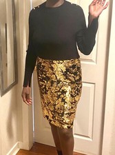 Lipsy sequin Black Long Sleeve party Dress (Size 16) NWT