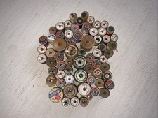 Lot of 40+ Vintage & Antique Wood Thread Spools Wooden Sewing