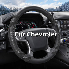 38cm15 Car Leather Black Steering Wheel Cover For Chevrolet Universal 38cm15 Car Leather Black Steering Wheel Cover For Chevrolet Universal