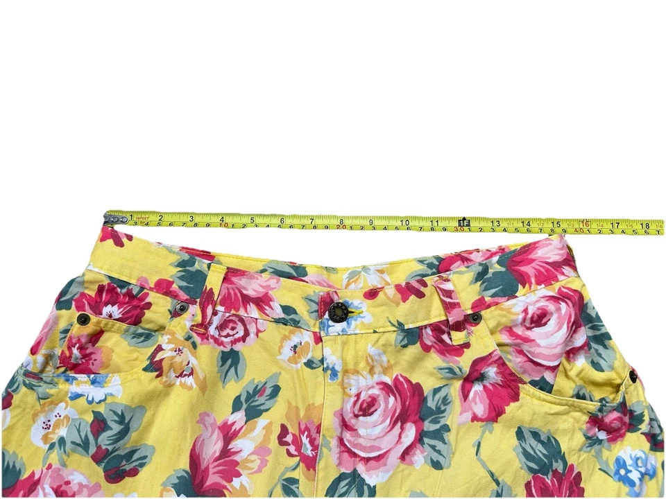 Pantalones Cortos Cuadrados Vintage Nordstrom Towne Para Mujer 16 Cintura Alta Floral Corte Dobladillo Crudo Foto 3 de 4