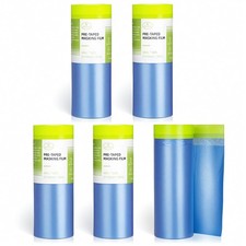 Pre-Taped Masking Film for Painting - 44 x 66 Painters Plastic Sheeting with ...