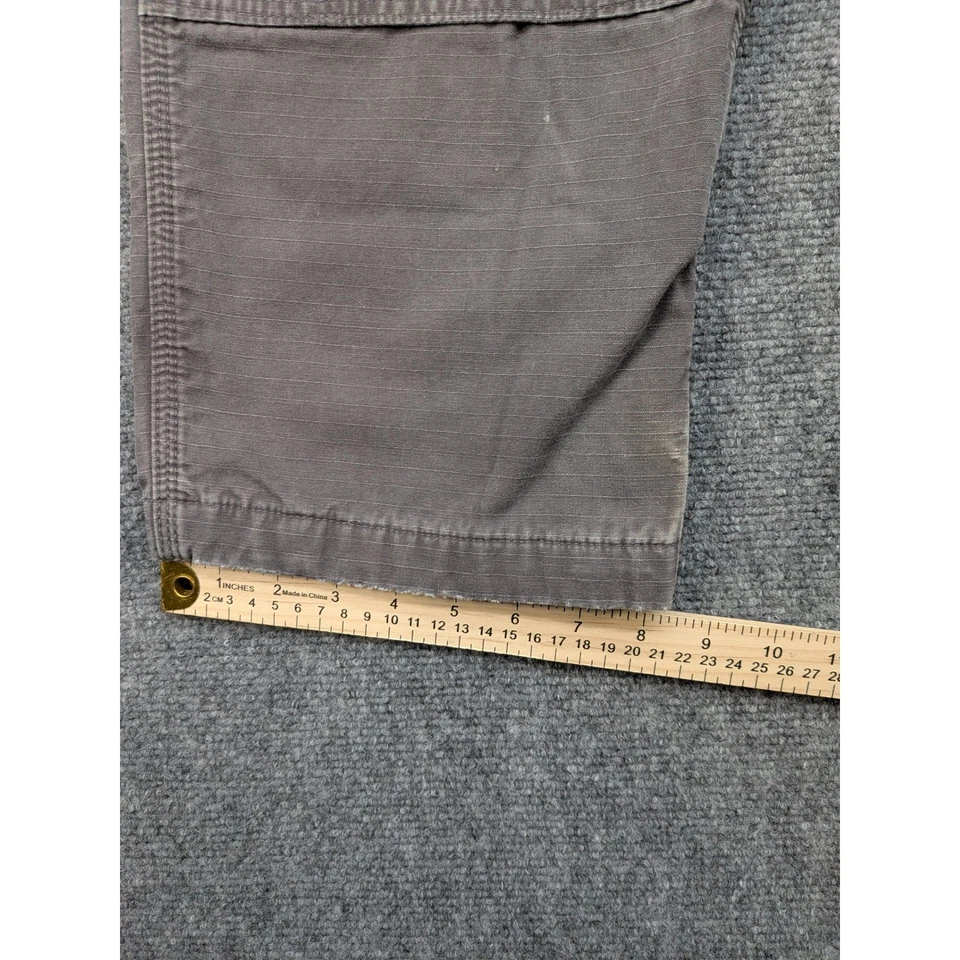 Pantalones de Trabajo Carpintero Carhartt Calce Relajado Lona Gris Talla 38x39 Franela Forrados Foto 3 de 4