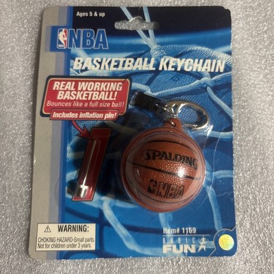 (New) Spalding Basketball Keychain Ring Inflatable Real Working W/ Needle 2006