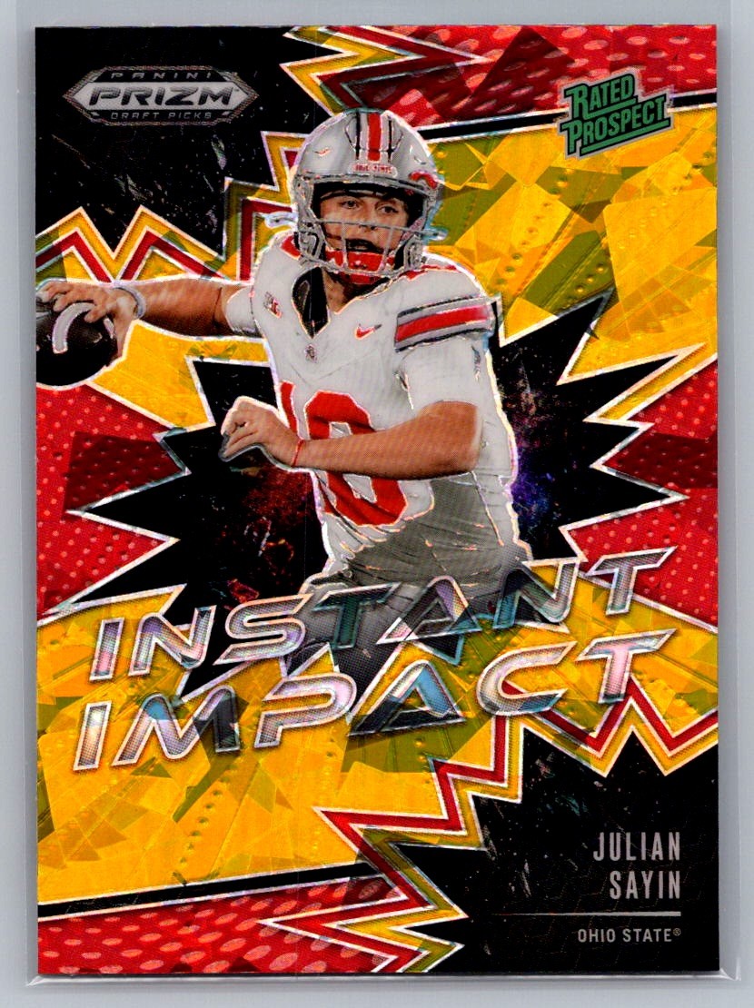 2025 Panini Prizm Draft Picks #II-JSN Julian Sayin Instant Impact Gold Ice