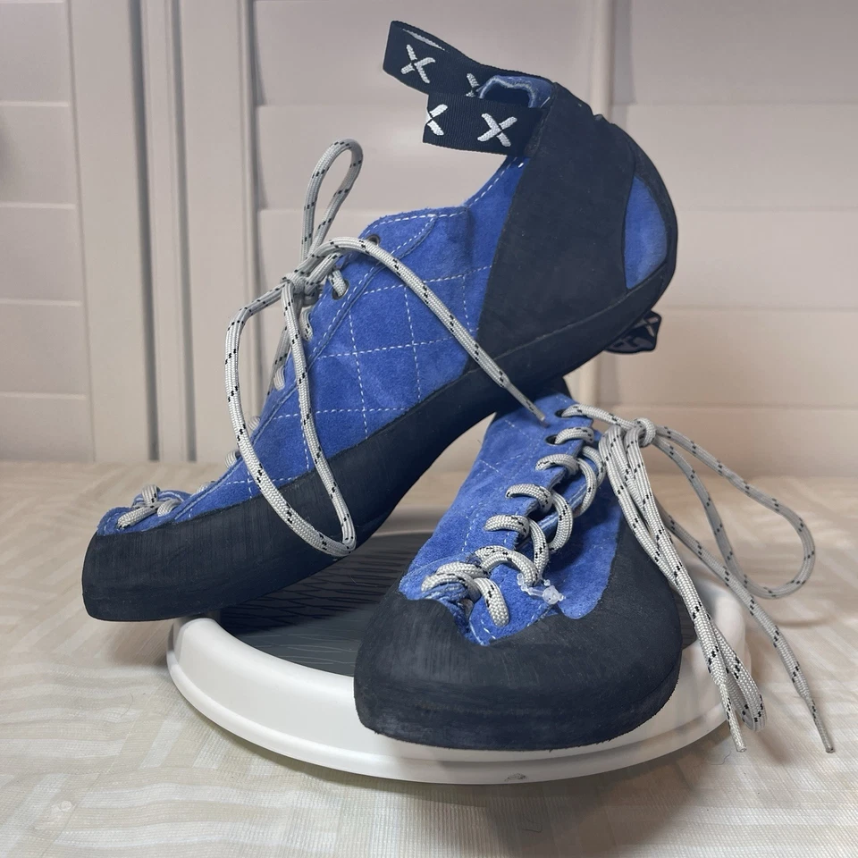 Sapatos masculinos de escalada 5.10 Five Ten Stealth C4 couro azul montanha rocha 11 - Imagem 2 de 4