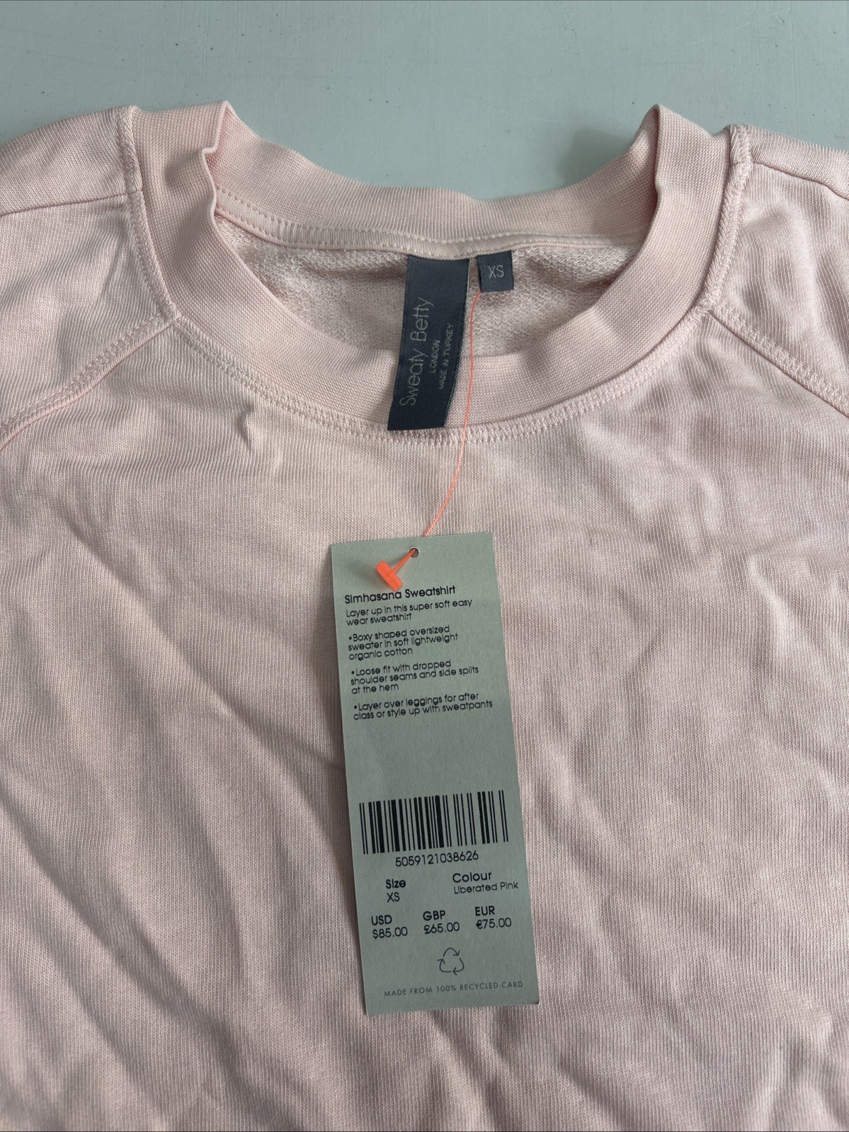 NWT Sweaty Betty Simhasana Sweatshirt Pullover Liberated Pink Size XS image 2