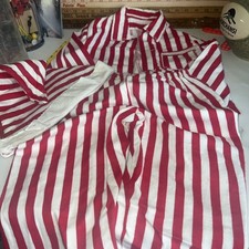VTG Childs Pajamas FLANNEL Red  White STRIPE Size 3 Or 4 Pjs Pointy Hat