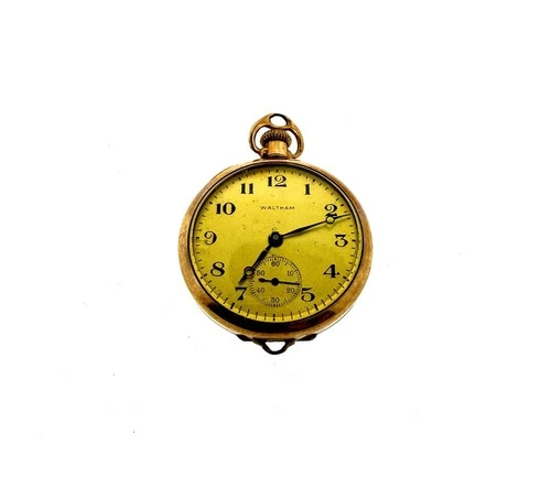 Antique Waltham Sapphire Pocket Watch 15J c1919 14K Gold Filled Case Non-Running