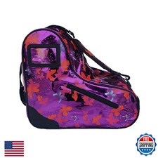 Epic Skates Butterfly Quad Roller Skate Bag - Purple Hearts Butterflies