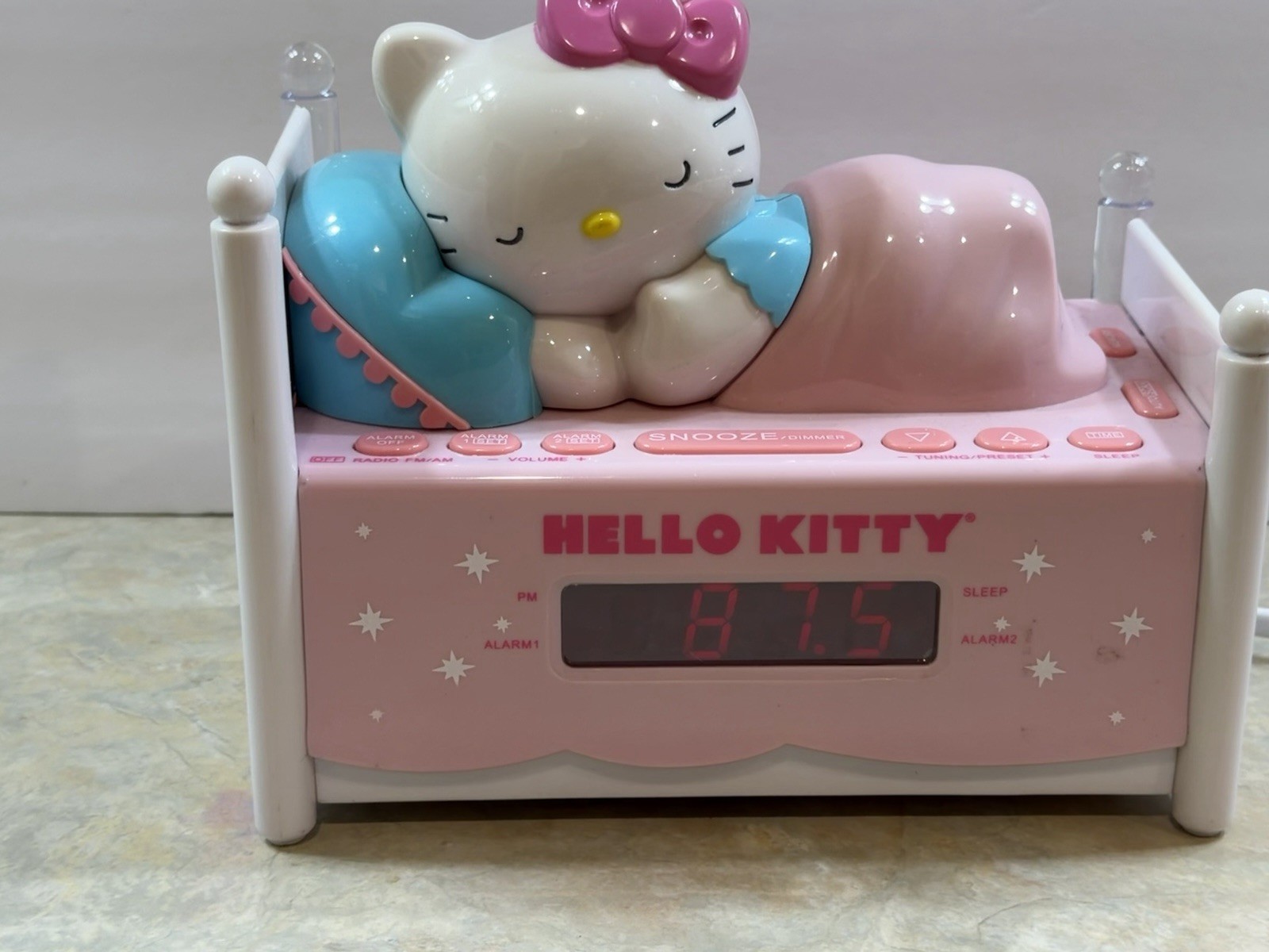 Hello Kitty Sleeping Bed Digital Alarm Clock Hello Kitty Sleeping Bed Digital Alarm Clock Radio KT 2052 P Night Light image