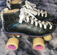 Riedell Blue Streak Roller Skates Women's Sz 5 Pro Derby Speed Skates Rare