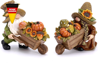 Herbstdeko Figur 17Cm Kunstharz Zwerg KüRbis Langlebig Wetterfest