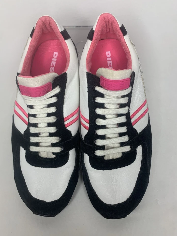 Zapatillas De Colección Y2K Diesel Cuero, Diesel Baby Posh, Deportivas Rosa/Negro/Blanco Foto 4 de 4