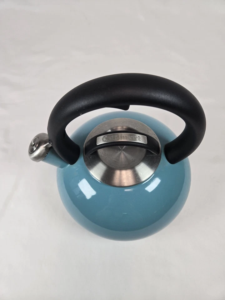 Cuisinart Tea Pot Kettle 2.5 Qt or 20 Cups Teal Enameled w/ Silver Lid - Image 2 of 4