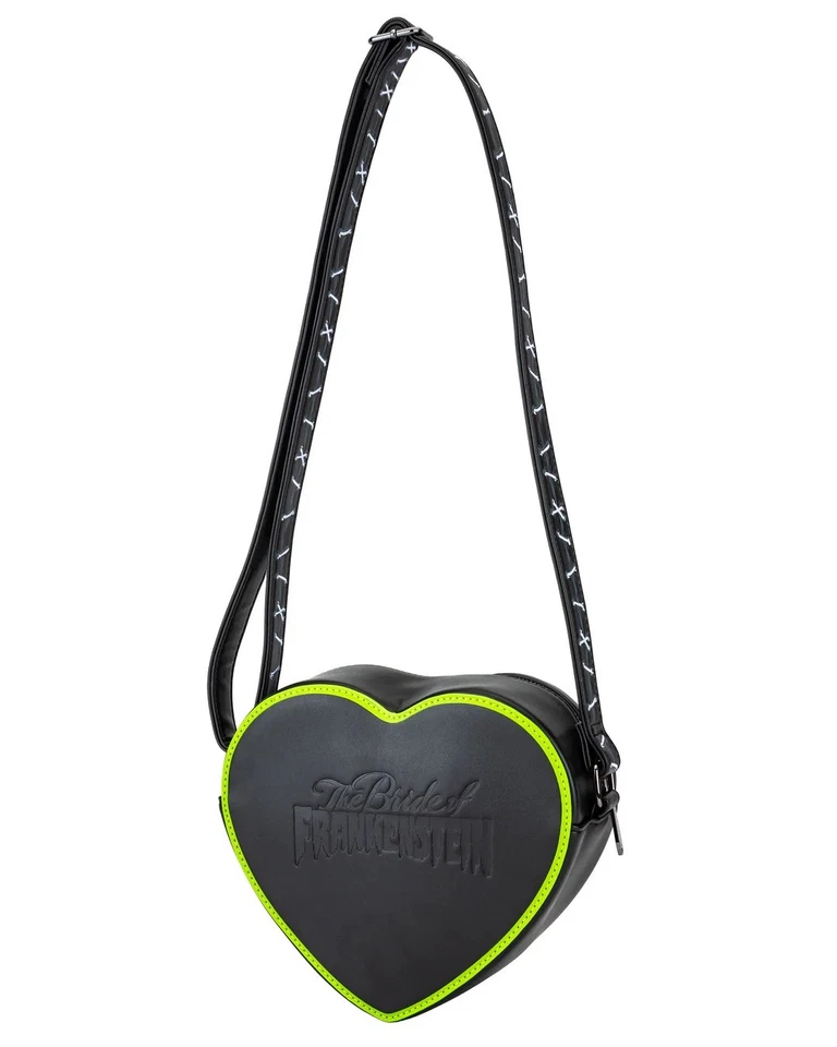 Authentic Rock Rebel Bride of Frankenstein Stitch Heart Mini Cross Body Bag NEW - Image 2 of 4