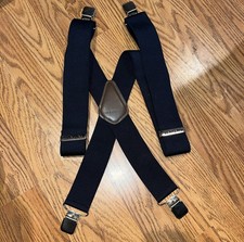 CARHARTT Men's Suspenders Navy Blue Adjustable Clip On Heavy Duty Workwear