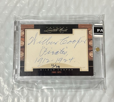 #ad 2011 Panini Donruss Limited Cuts Wilbur Cooper Cut Auto 11 14 Pittsburgh Pirates $199.00
