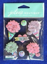 7pc Kitten Candy & Heart 3D Dimensional Stickers Jolee's Boutique American Craft