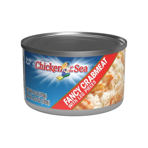 Pacific Pearl Fancy Crabmeat with Leg Pieces 6 oz. Can Pack of 12 - Picture 2 of 7