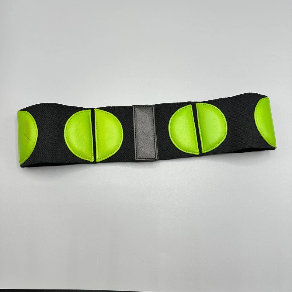 VTG Alden Howard Belt Womens Small Black Neon Green Moon Half Circle 60s 70s 80s - Image 2 of 4