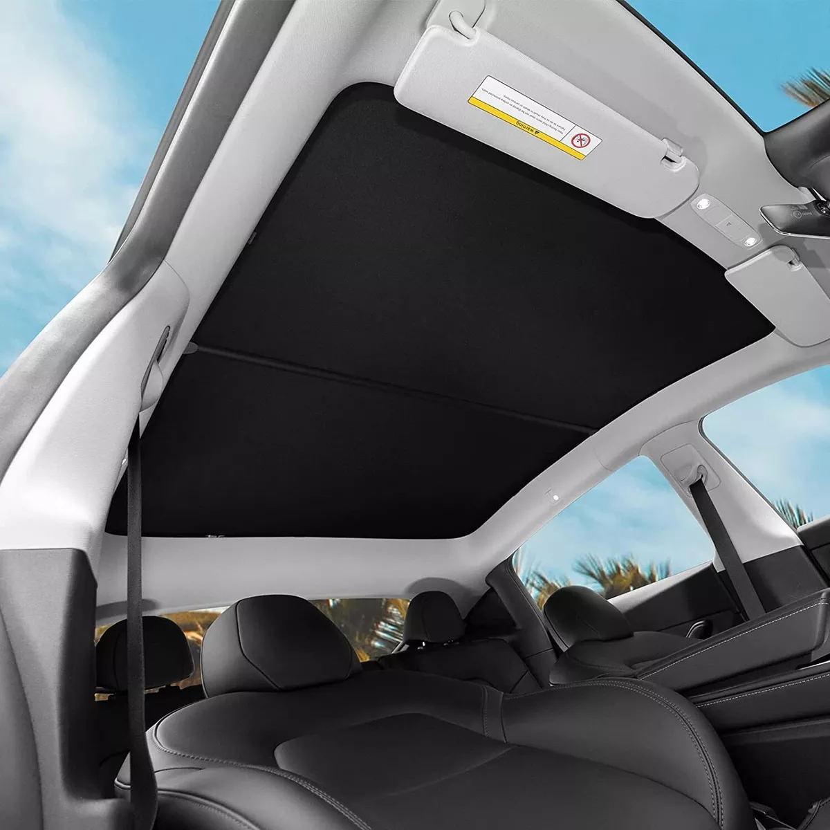 Tesla Model 3 Sunroof shades. Front, rear with reflective silver