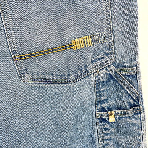 Pantalones Cortos De Colección Southpole Jean Para Hombres 42 Denim Azul Carpintero Hip Hop Sueltos Y2K - Imagen 2 de 13