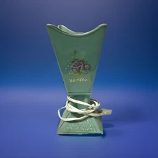 Vintage Incense Burner Oud Frankincense Resin Square Green Floral India