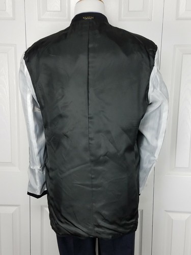 Manzini UOMO Mens Black Blazer Sport Coat Suit Jacket Size 44L Made In Italy - Picture 8 of 12