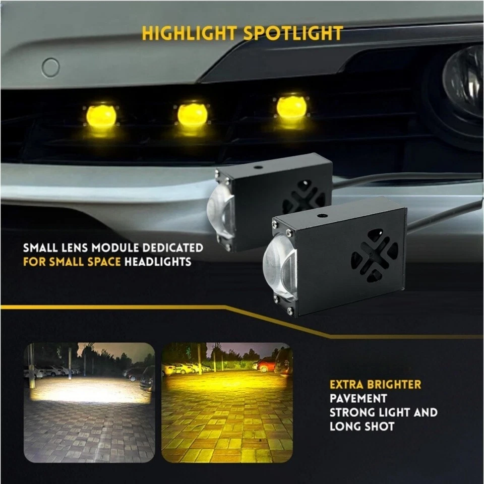 2x Mini LED Arbeitslichtleiste Nebelscheinwerfer Spot Pod Auto SUV ATV Gelb Weiß - Bild 3 von 4