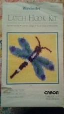 WONDERART-LATCH HOOK KIT-RAINBOW FLIER DRAGONFLY-12"x12" NEW IN BOX-ART 4701