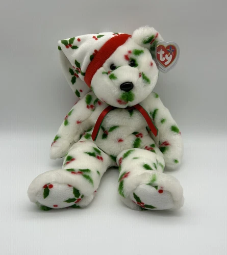TY Beanie Buddy “1998 Holiday Teddy” The Bear Retired Vintage NEW WT (13 inch)