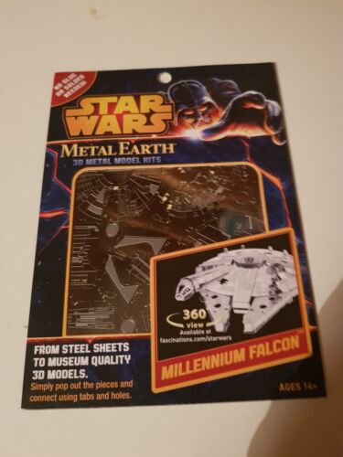 Millennium Falcon, Star Wars 3D Metal Earth , NEW Sealed 3D Metal Model Kit - Afbeelding 1 van 2