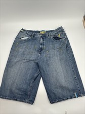 Vintage Rocawear Shorts Mens 40 Blue Baggy Yellow Embroidered Hip Hop Skater Y2K