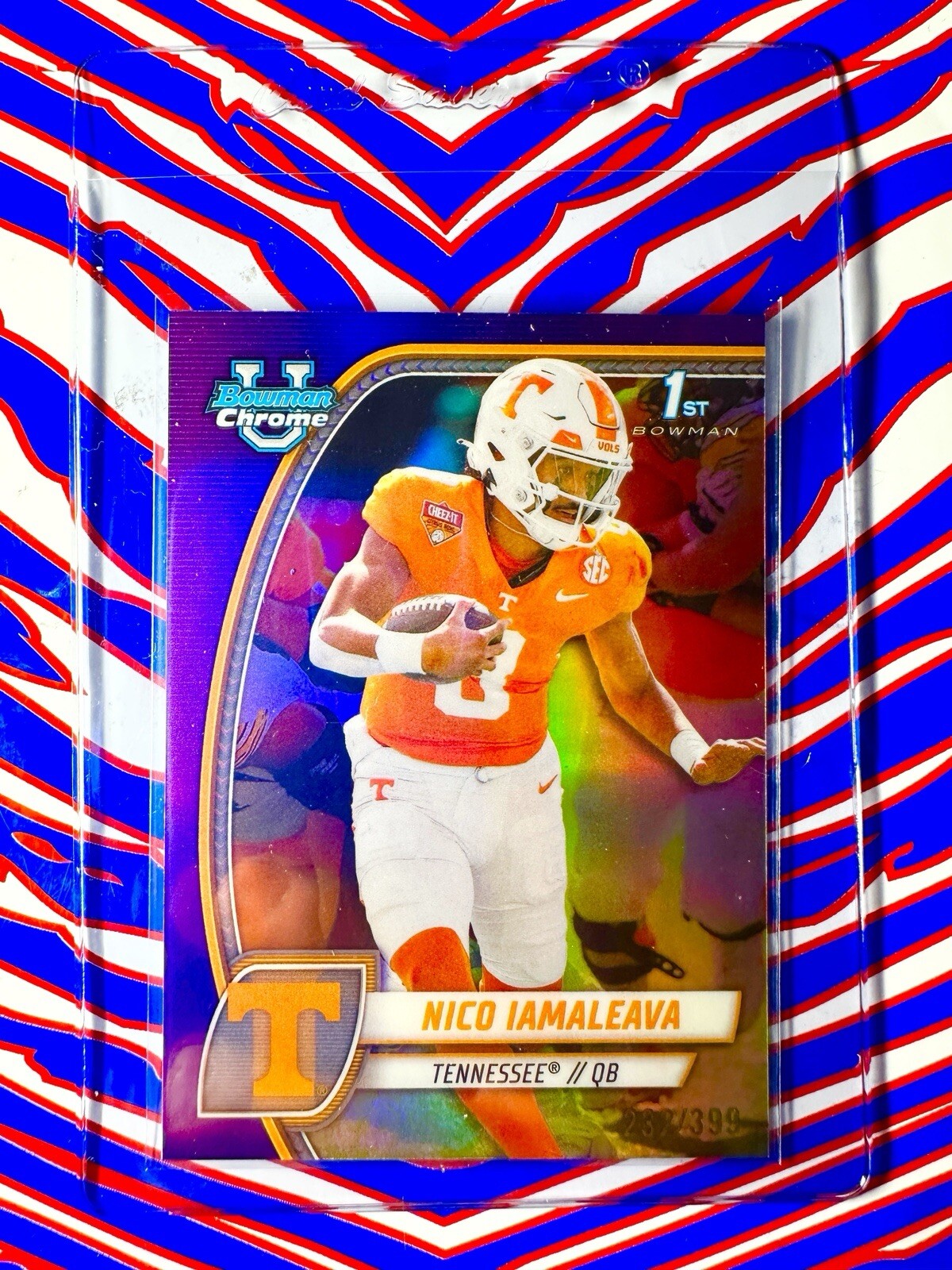 2024 Bowman Chrome University Nico Iamaleava 1st Bowman Purple /399 Tennessee
