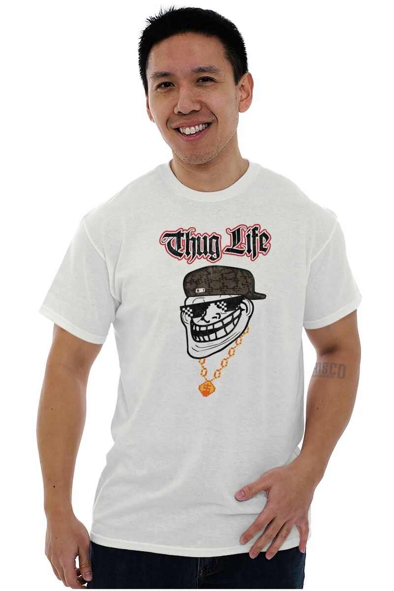 Troll Face Thug Life Sunglasses Funny Meme Youth Crewneck T Shirts Boy or  Girl