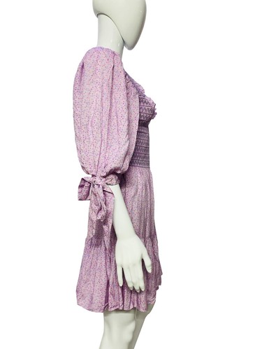 LoveShackFancy Imprimé Floral Femmes Brodé à Smocks Court Mini ROBE XS - Photo 3 sur 9