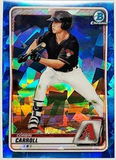 🔥 CORBIN CARROLL ROOKIE BLUE SAPPHIRE REFRACTOR 2020 BOWMAN CHROME #BD114 DBACK