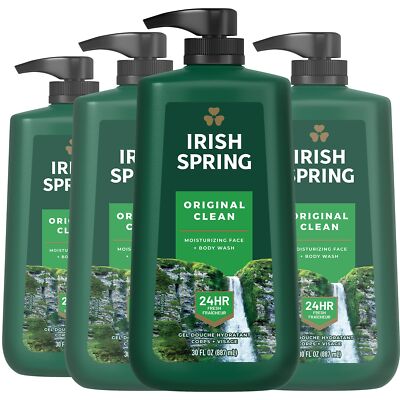 Irish Spring Original Clean Body Wash Pack of 4 30 Fl Oz Fresh Scent Cleanse