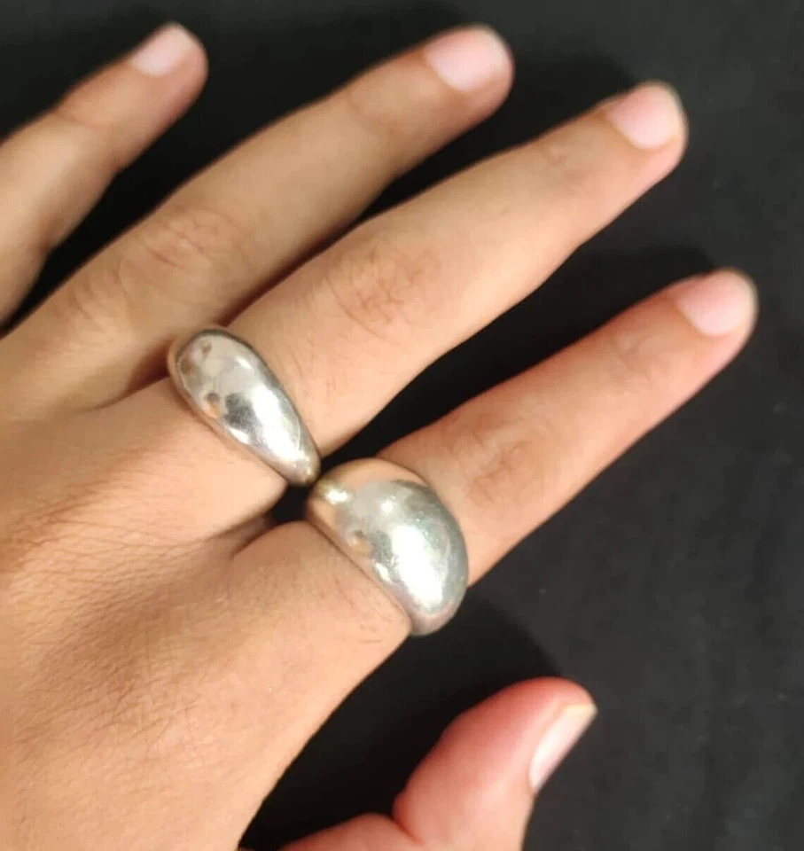 Dome Ring 925 Sterling Silver Chunky Baho Ring Statement Ring For Man Woman's AS - Image 3 of 4