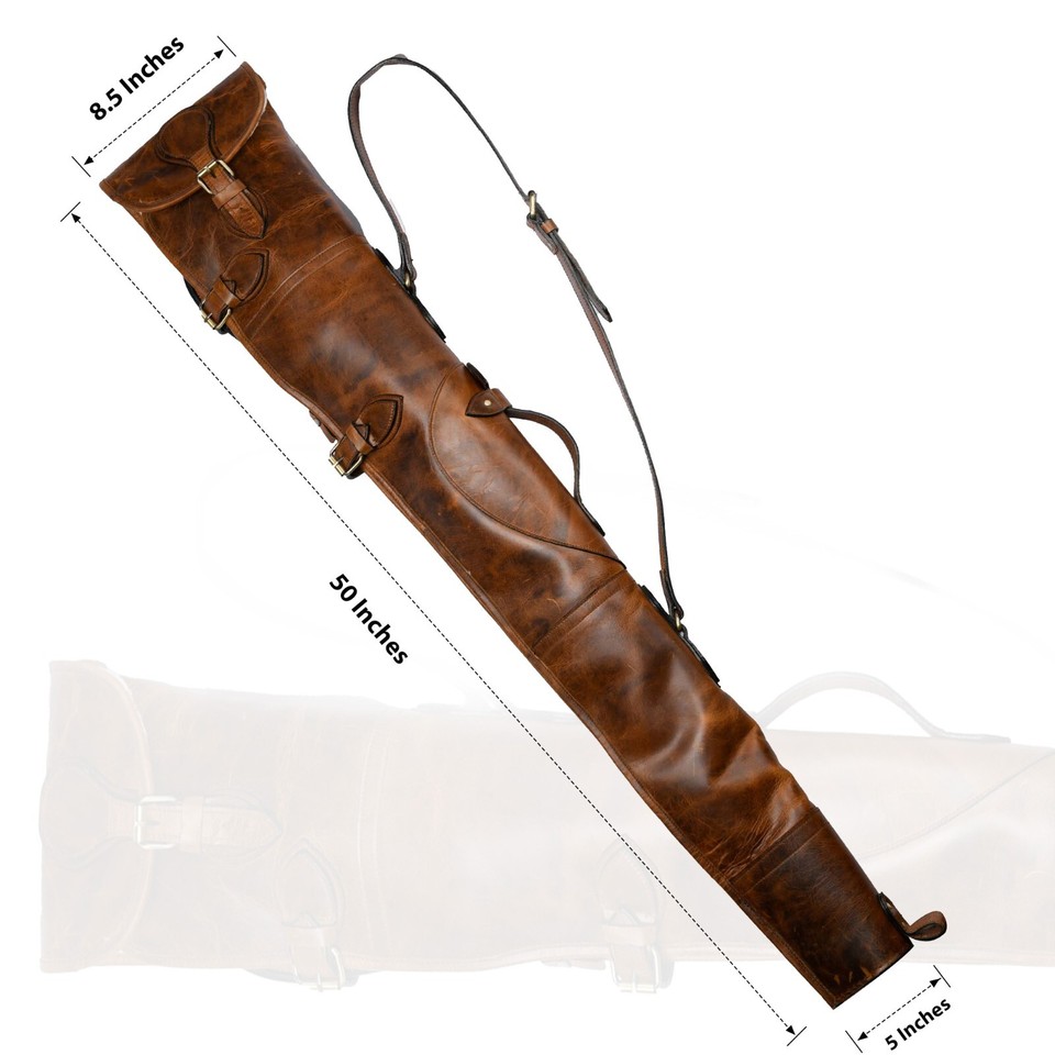 Cowhide Leather Rifle Sling 48-50 Inch Gun Cases for Rifles Slip Bag ...