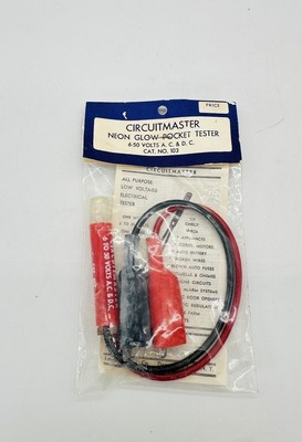 Vintage Circuit Master Neon Glow Pocket Tester 6-50 Volts AC DC NO.103 NEW NOS