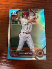2022 Bowman Draft Chrome Base Sky Blue #BD-61 Austin Hendrick - Cincinnati Reds