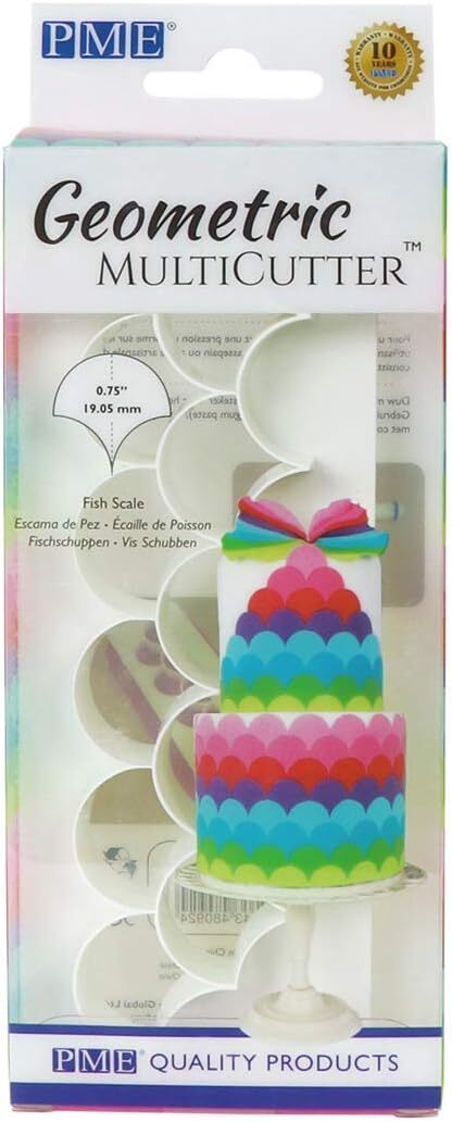 Геометрический мультирезак PME GMC191 для оформления тортов-Рыбья чешуя Небольшой размер 4390₽