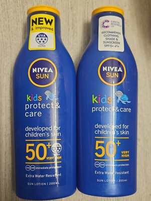 2 x Nivea Sun Kids - Protect & Care LSF 50 + Sonnencreme 200ml 