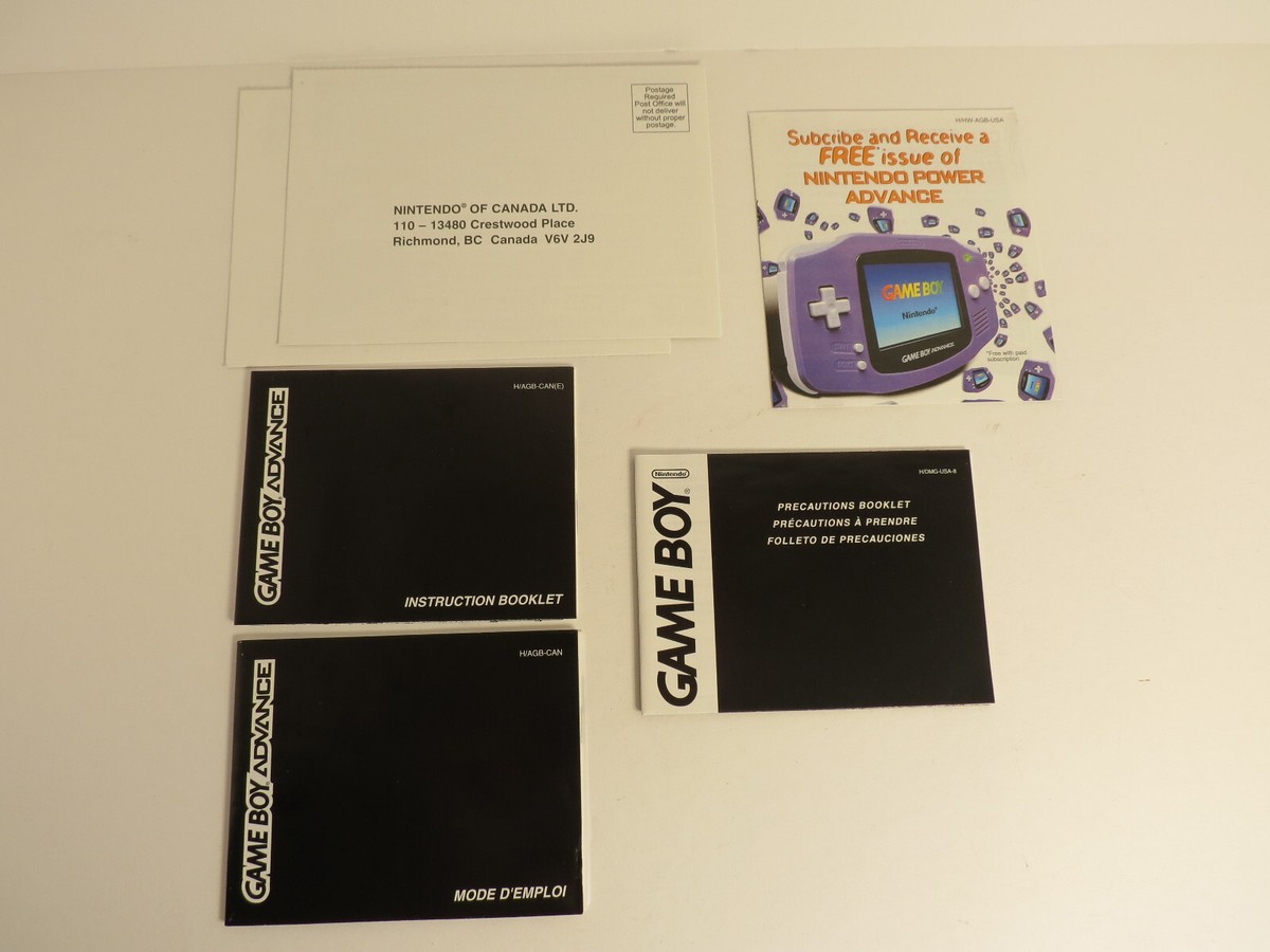 Nintendo Game Boy Advance Glacier GBA Console AGB-001 CIB Canadian