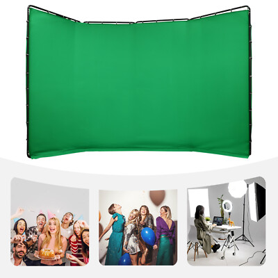 Backdrop Stand Floor Standing Photography Backdrop Stand w/ Green Cloth 4*2.4m