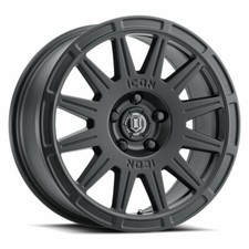 ICON ALLOYS RICOCHET SAT BLK - Set of 4, 17 X 8 / 5 X 100 / 38MM / 6